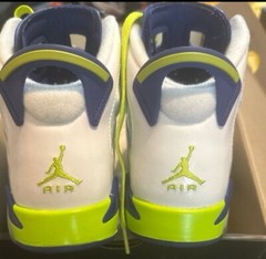 Worn Once Air Jordan 6 Retro GG why/frc grn-dp ryl bl-hypr pink shoes size 6y