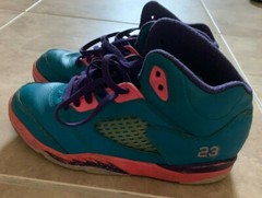 Jordan Retro 5 PS Blue w/ Pink & Purple High Top Sneakers Size 3Y 440893-307