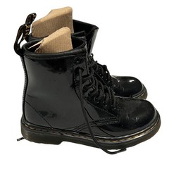 New Dr. Martens Kids 1460 Black Patent Leather Side-Zip Boots US 10 JYOO4