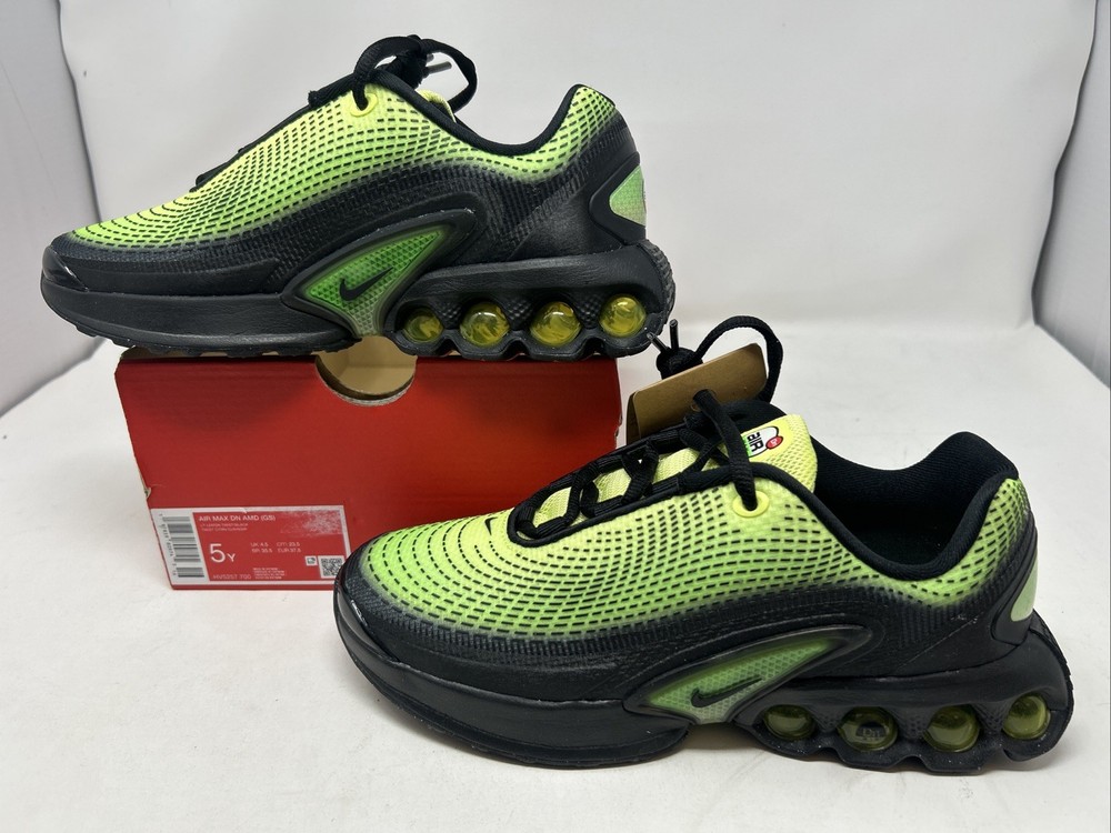 Nike Air Max DN AMD (GS) Lt Lemon Twist Black Size 5.5Y Women 6.5 HV5257-700 ZA2