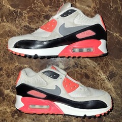Size 4.5Y – 724882-100 Nike Air Max 90 Premium Mesh GS Infrared