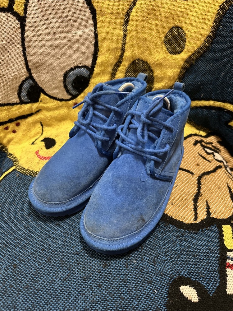 UGG Neumel Chukka Boots Youth Size 5 Blue Suede Wool Lined Treadlite 1017320K