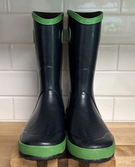 Bogs Kids Waterproof Rubber Rain Boots Sz 5 5Y Navy Blue Kelly Green Pull On