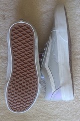 VANS Old Skool Unisex Low Top Canvas Lace-Up Sneakers Gray Metallic/White 5.5/7