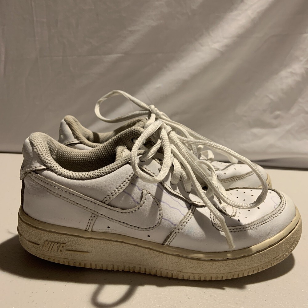 Nike Air Force 1 Low Top Kids Shoes Size 1Y Youth White Sneakers DH2925-111 [I4]