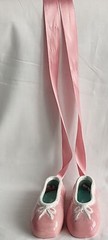 Vintage Ceramic Ballerina Pink Wall Hanging Slippers