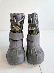 Columbia Children’s Powderbug Plus Winter Boots Grey Camo Size 4C