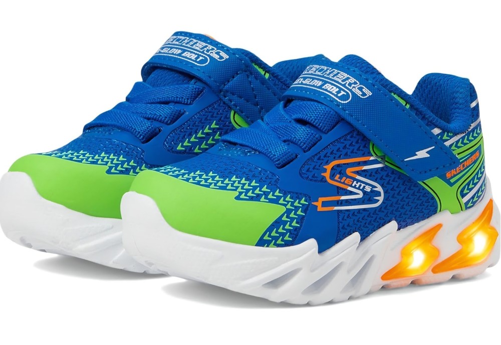 Skechers (Unisex-Child) S Light-Flex-Glow Bolt – Blue/Multi – Various Sizes