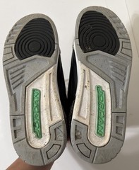 Jordan Air Jordan 3 Kids 6Y Black Gray Green Mid-Top Leather Men 6 Women 7.5
