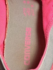 Converse Chuck Taylor All Star Junior 13 Grey Neon Pink Lime Double Tongue Shoes