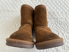 Ugg Koolaburra Chestnut Brown Leather Sherpa Lined Boots Kids 9