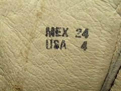 Mexico Square Toe 2 Tone Brown Leather Western Boots Youth size 4 Mex 24