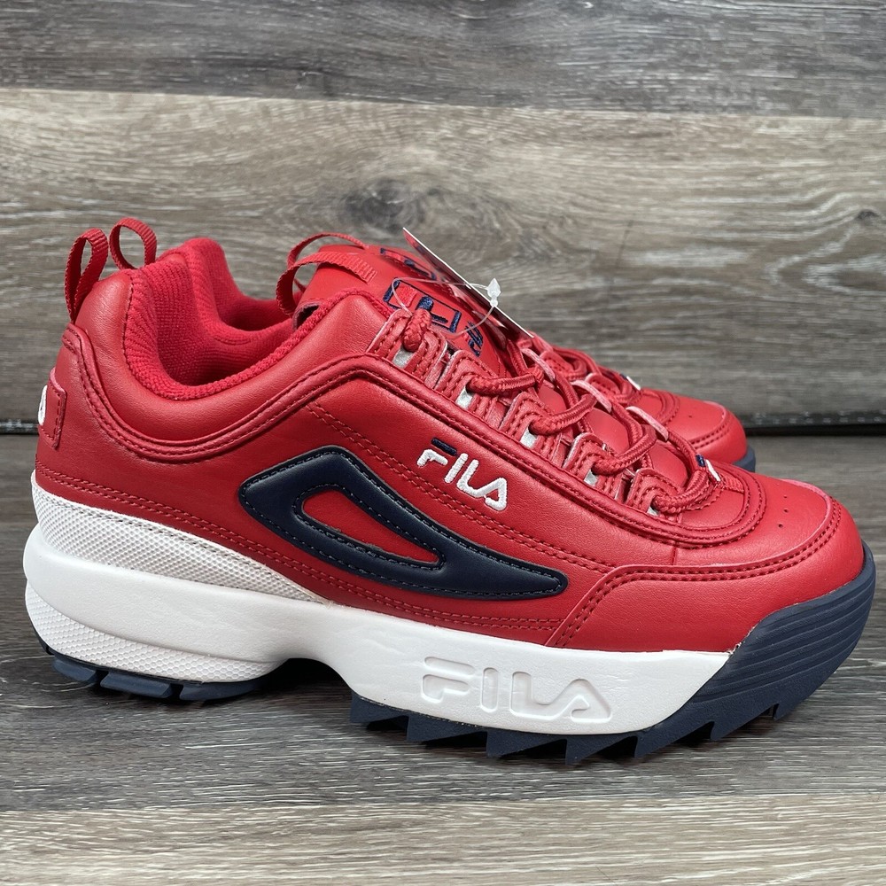 FILA Unisex Kids Disruptor 2 Premium Sneakers Red 3FM00666-616 Lace Up Size 4.5