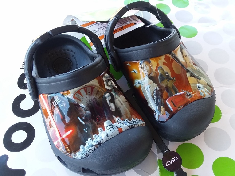 CROCS KIDS STAR WARS FORCE AWAKENS VII CLASSIC CLOG SANDAL SHOE~Black~C 6/7~NEW