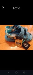 Rugged Shark Unisex Kids Sandals Blue Gray Closed Toe Camouflage Size 4