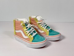 Vans Kids Sk8 Multicolor Block Pastel/ White Sk8-Hi Zip Sneakers Size 10.5 kids
