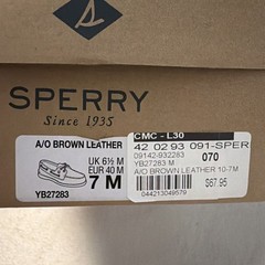 Sperry Top Siders Kids 7M With Box
