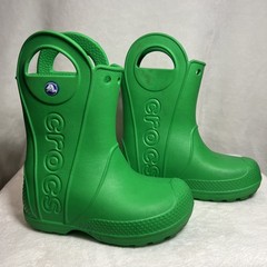 Crocs Kids Handle It Rain Boots Green Waterproof Pull On Size C9 Toddler