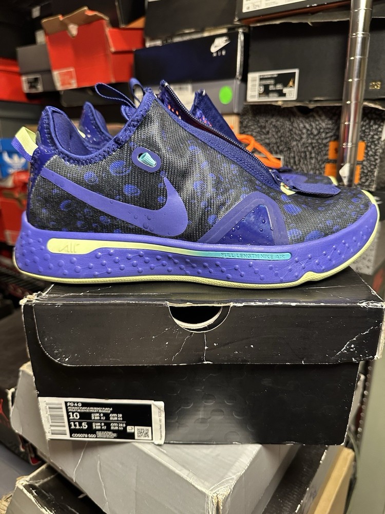 Nike PG 4 Gatorade Regency Purple/Black/Orange Athletic Sneaker Size 10
