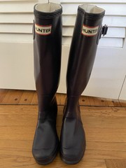 Hunter Original Rain Purple Boots Girls Size 5; Boys Size 4 Made In Scotland