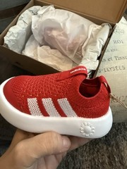 Adidas Bubble Comfy Red Running Slip on Shoes Kids Size 6K