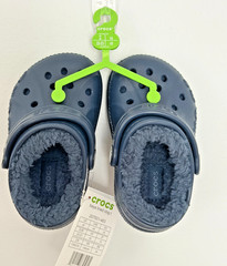 NWT Toddler Baya Lined Crocs Clog Navy Blue US c7 EU 23-24 UK c7 Shoes