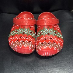 Crocs Baya Holiday Graphic Clog Sample Pair Christmas Holiday Style Size J2