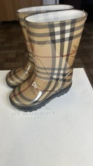 Burberry KIDS NOVA CHECK RAIN BOOTS 23/24 EUR Size 7.5 US Made in Italy