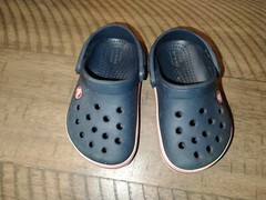 Baby Crocs Size 6 Navy Blue Red White