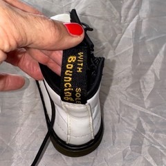 Doc Martins White Lace up Boot Ska Goth Skater Kids Size 9 streetwear