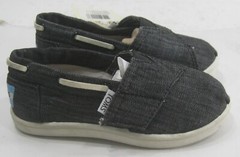 TINY BIMINIS BLACK CHAMBRAY Toms Canvas Classics FLAT ROUND TOE size 8 T