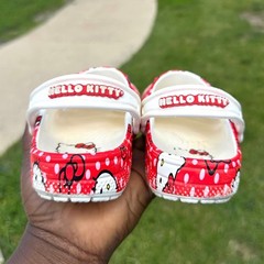 Crocs Hello Kitty 50th Anniversary Red Classic Polka Dot Clogs Toddler Size 11