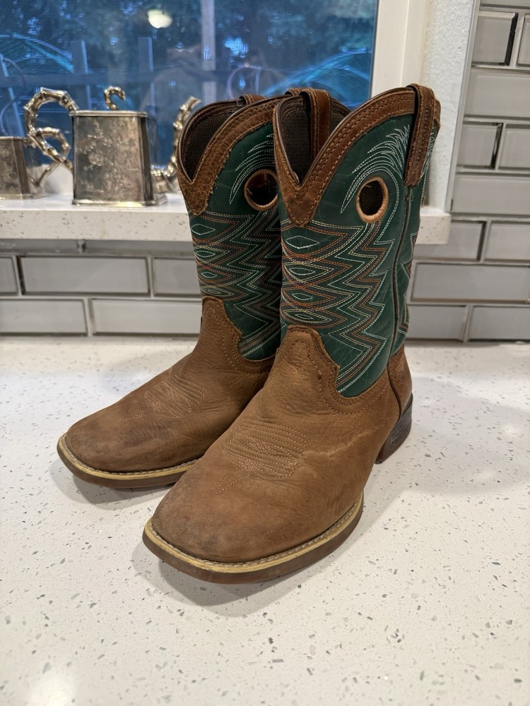 Durango DETOZ24Y Kids Green Western Boots Size 4.5