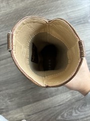 Roper Youth Size 13 Brown Leather Rose Gold Feather Cowgirl Western Cowboy Boot
