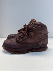 Timberland Euro Hiker Rubber Shell Toe Boot Red Maroon Nubuck Size 5 Boys