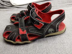 Timberland Sandals Youth 2 34 Red Black Hike Waterproof Hook Loop