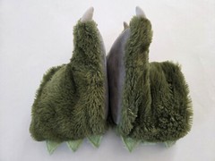 GUC Little Kid’s Size Small LAZY ONE Green Animal Dinosaur Monster Slippers
