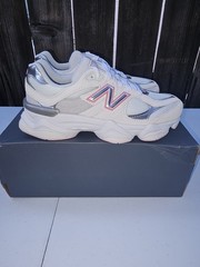 New Balance 9060 Unisex Kids Gray/Pink Mesh Lace-Up Sneakers US 6 M G9060TK2
