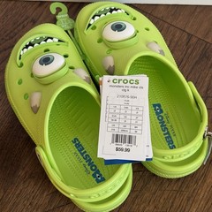 Crocs Monsters Inc Mike Wazowski Clogs Youth Big Kids Size J3 Disney Pixar NEW