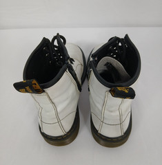 Dr Martens Boots 1460 J Junior Youth Sz 5 L Sz 4 M White Soft Leather Zip Lace