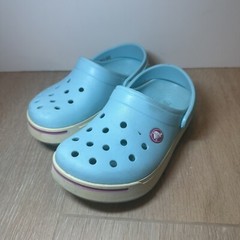 CROCS Crocband II Water Clogs Ice Blue Candy Pink White Sugar Size J 1