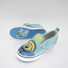 Vans Kids Spongebob Squarepants Imagination Slip On Shoes Rainbow Size 10K NoBox
