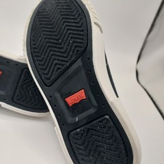 Levis Black Canvas Red Tab Rubber Sole Lace Up Athletic Sneakers Kids Sz 12