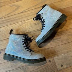 Dr. Martens Holographic Glitter Combat Boots | Silver Iridescent Lace-Up NWOT