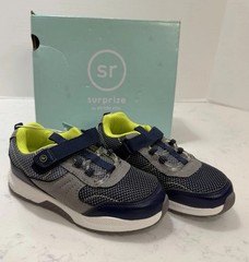 Stride Rite Navy & Gray Sneakers with Neon Yellow Lining