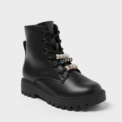 Kids‘ Bronx Lace-Up Combat Boots – art class Black 13: Zipper Closure,
