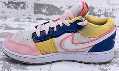 Air Jordan 1 Low SE Multi Color Canvas Size 4Y DV1323 100 HAS WEAR
