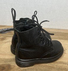 Dr. Martens 1460 Pascal Mono Toddler Black Leather Side Zip Boots Sz 7