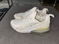Nike Air Max 270 GS NBY White Silver 943345-103 Size 5.5 Y/ Womens Size 7