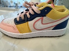 Nike Air Jordan 1 Low SE Canvas candy Youth Size 4 Dv1323-100 EUC